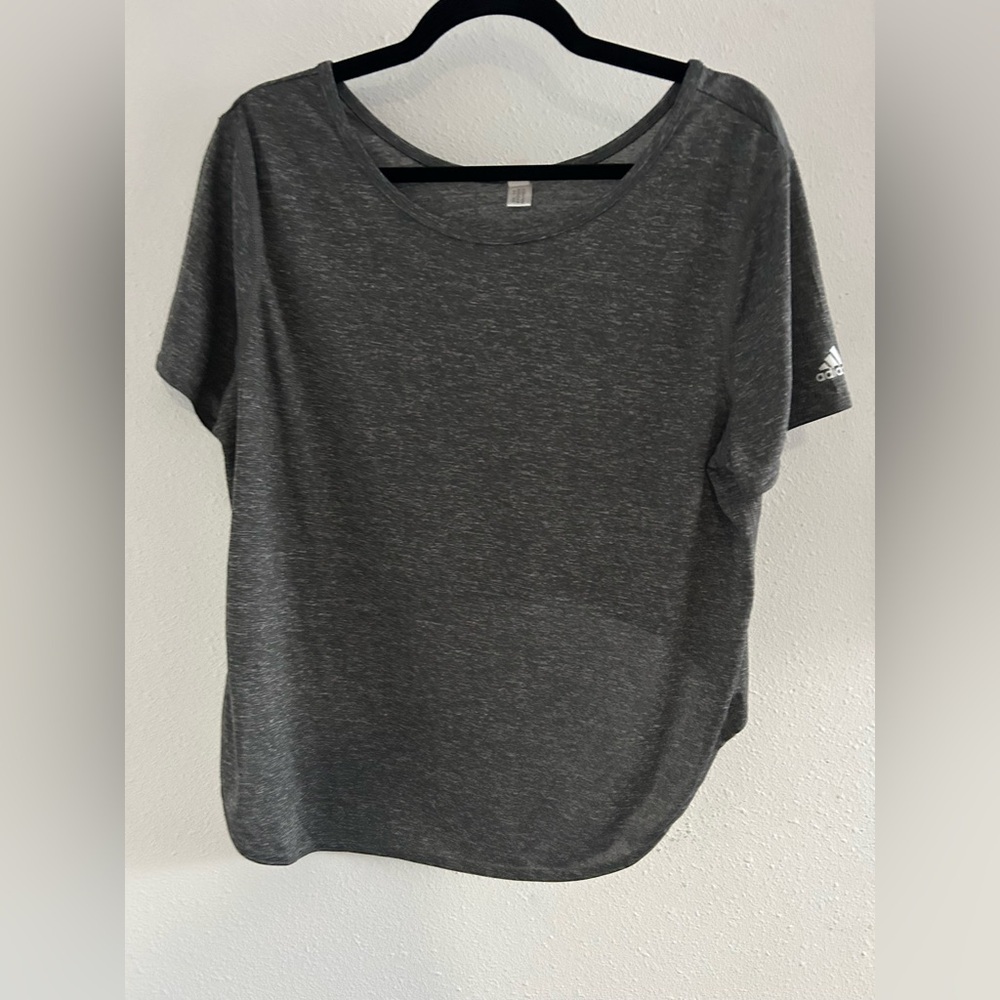 adidas Active Charcoal Short Sleeve Scoop Tee Size XL